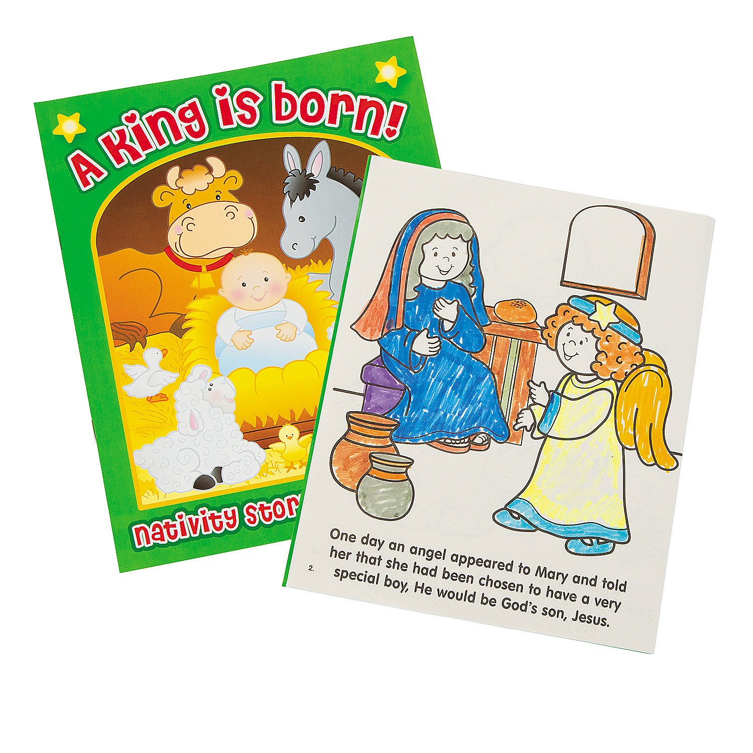 Nativity Coloring Book with Story of Christmas - Set of 12 - Religious Activity Books for Kids
