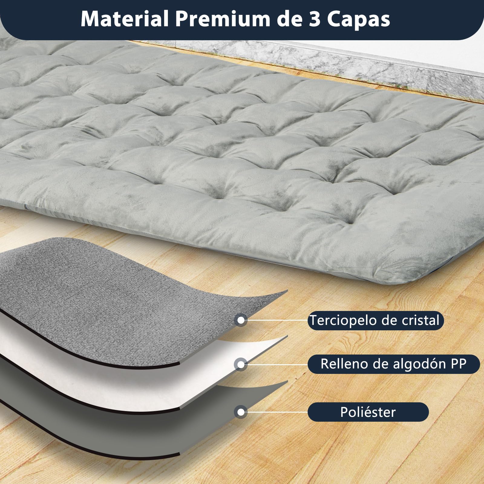 COSTWAY Cojin Tumbona, Colchoneta Tumbona 190 x 70 x 7 cm, 4 Correas de Fijación, Cojín para Silla Exterior Jardín, Piscina, Playa, Terraza y Balcón (Gris)