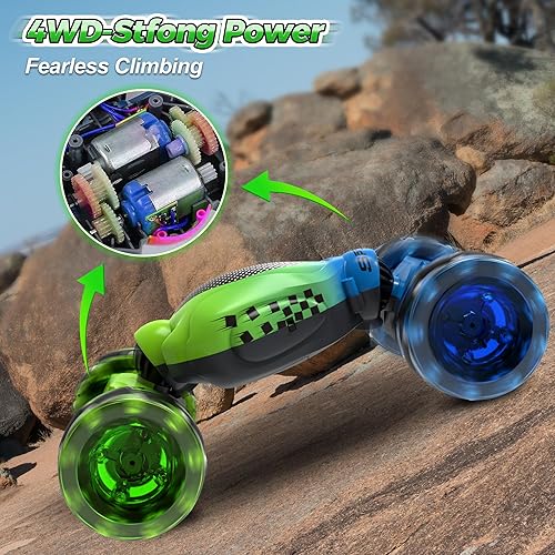 Miniatura 7 de Coche de acrobacias RC con detección de gestos, juguetes para edades de 4 a 12 años, regalo para edades de 6, 7, 8, 9, 10, 11, 12, automóvil de