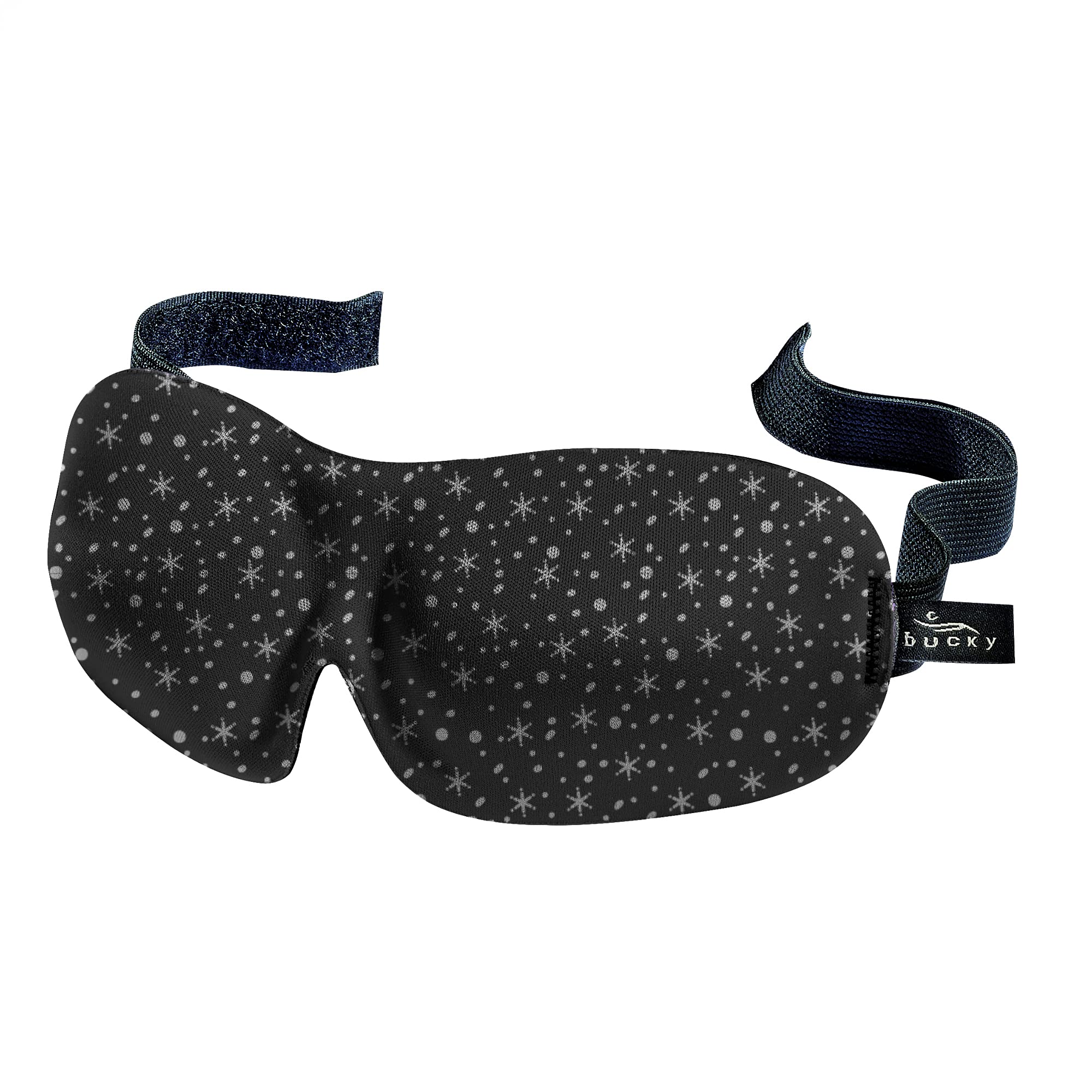 Bucky40 Blinks No Pressure Printed Eye Mask for Travel & Sleep, Snowflakes, One Size