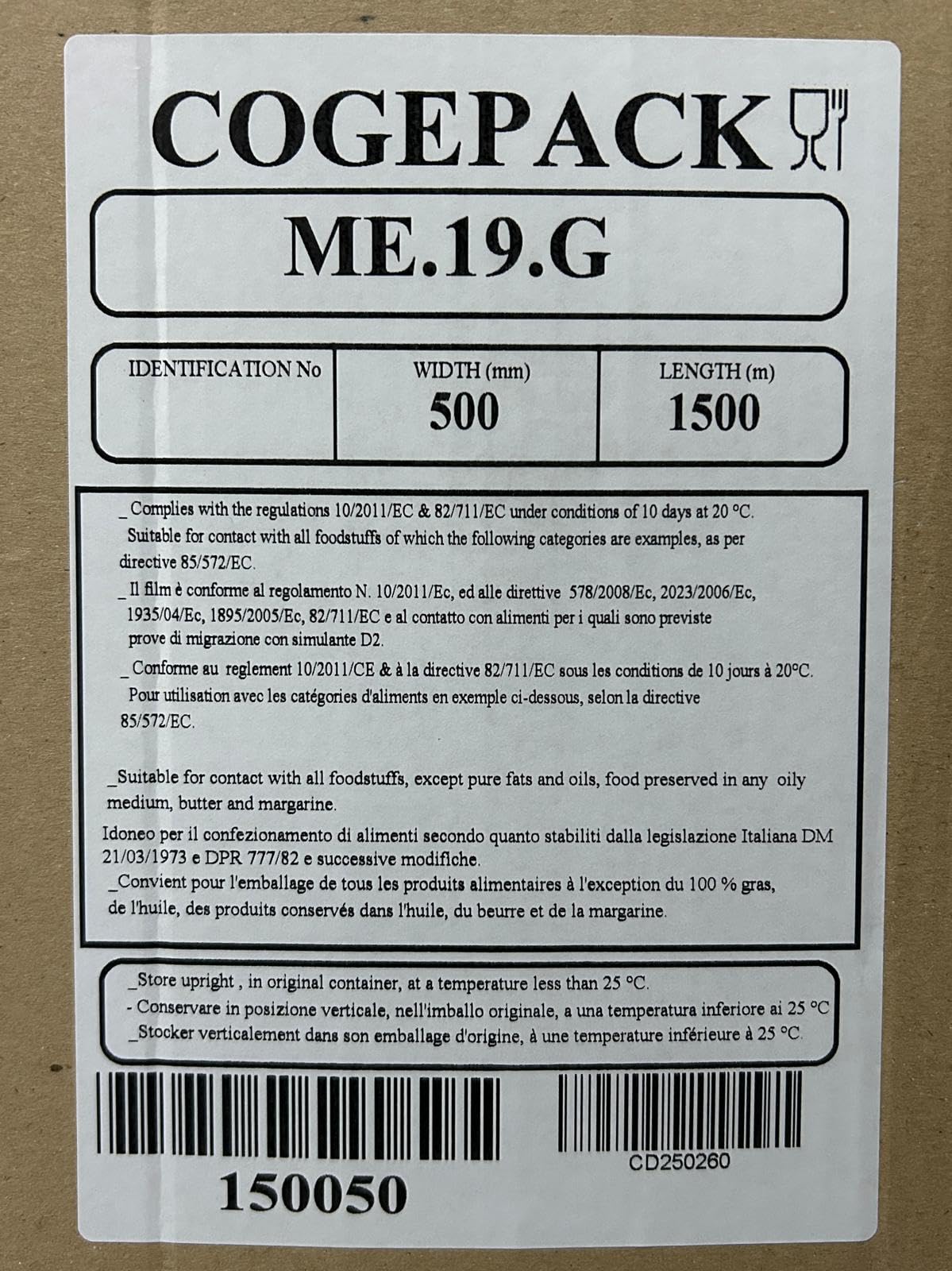 Generico Rotolo Pellicola Professionale per Alimenti 1500 metri x 50 cm