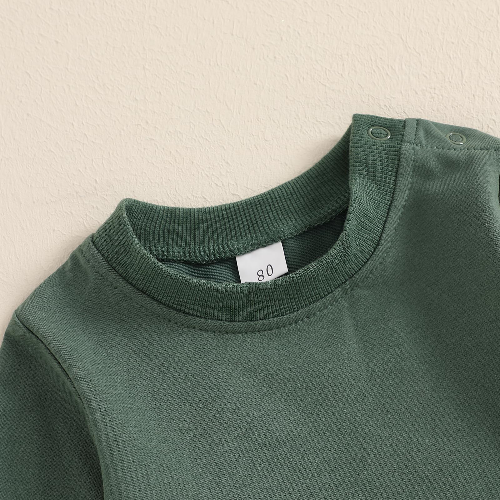 Geagodelia Sudaderas para bebés y niños pequeños, de manga larga, para primavera y otoño, color liso, sin botones, elástico, ropa de 3 piezas
