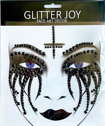 Miniatura 7 de Tatuaje de joyas para la cara del Día de los Muertos, tatuajes temporales para la cara, joyas faciales con diamantes de imitación, calcomanías de