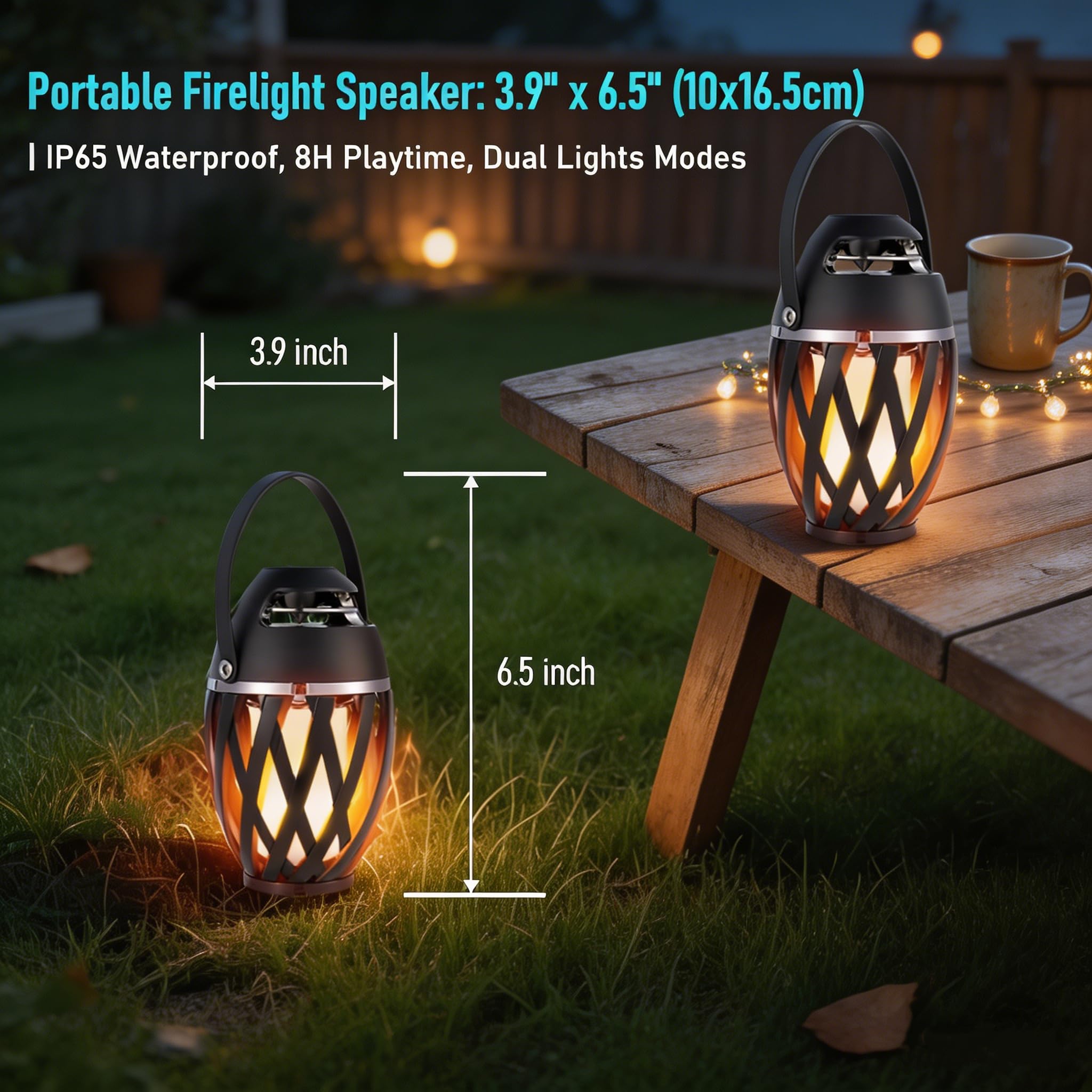 Altoparlanti Bluetooth da esterno impermeabili senza fili, regali di compleanno per uomini papà, luce ambientale a LED, accessori da campeggio, regali unici per lui, marito, fidanzato, papà