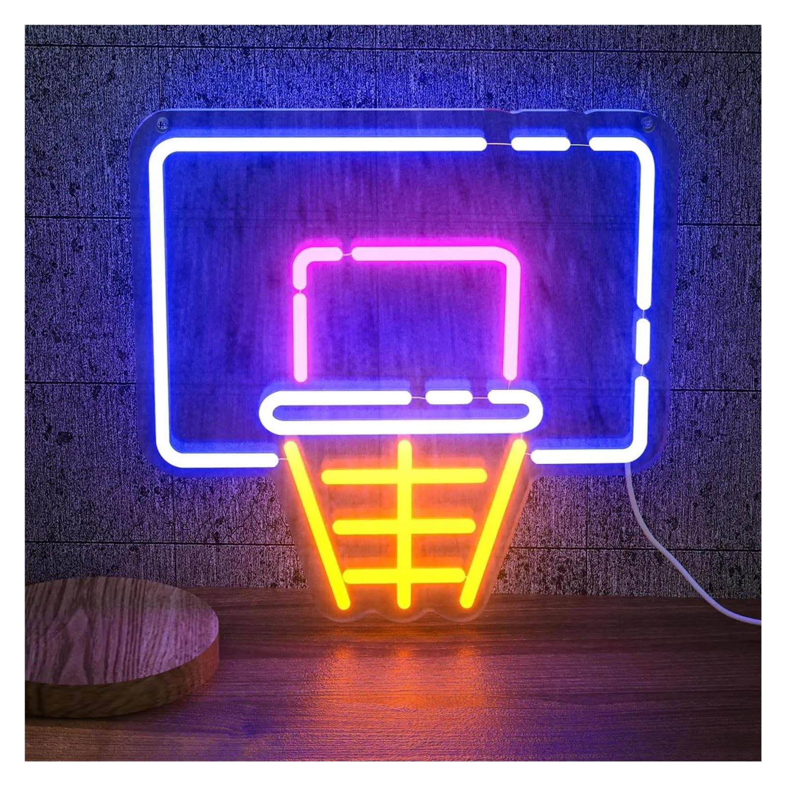 LEMST Sign Lamp Basketball Hoop Neon,Suitable for Game Rooms, Sports Clubs and Room Decor 32x35cm