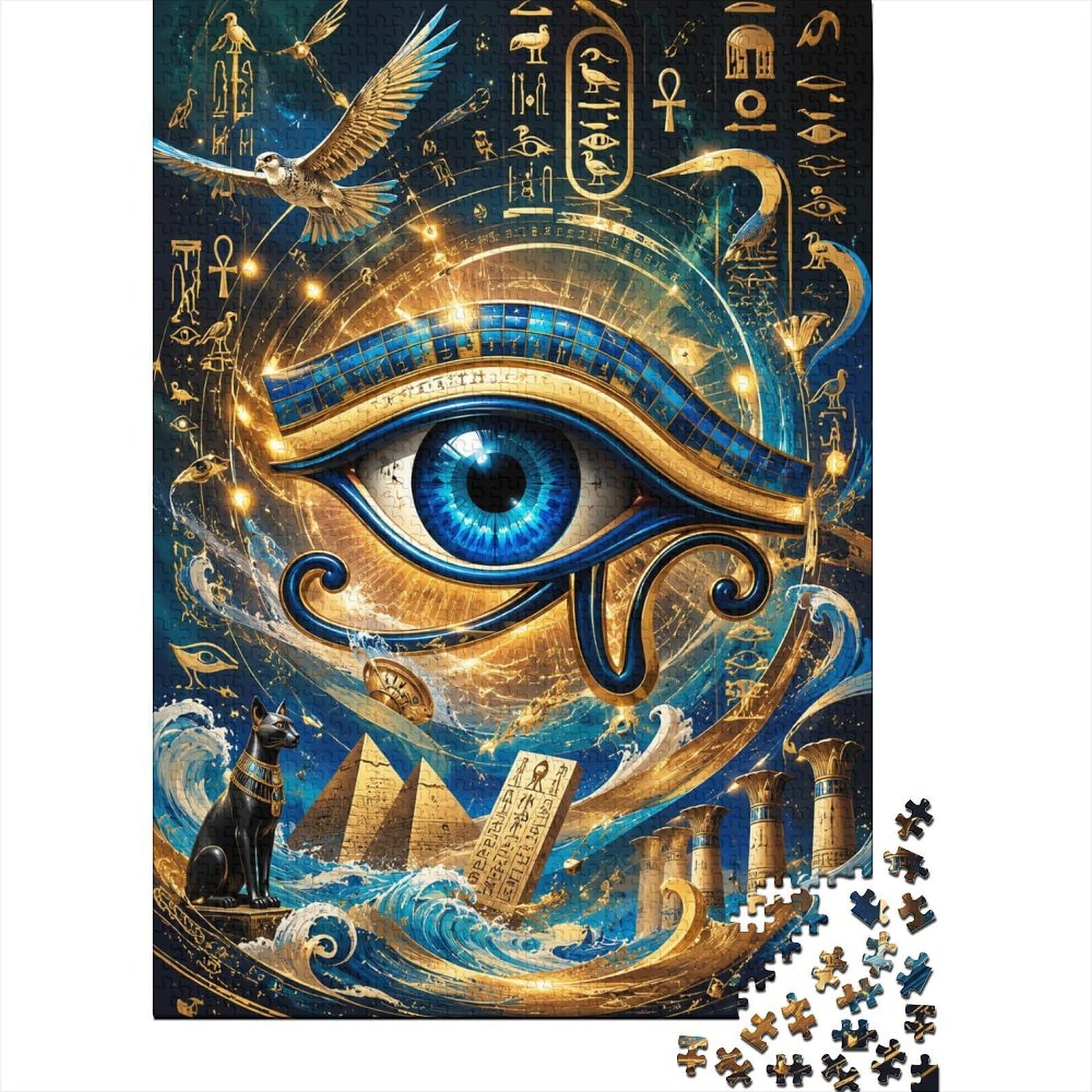 Egyptian Eye 1000 Pieces Mini Jigsaw Puzzle for Adults