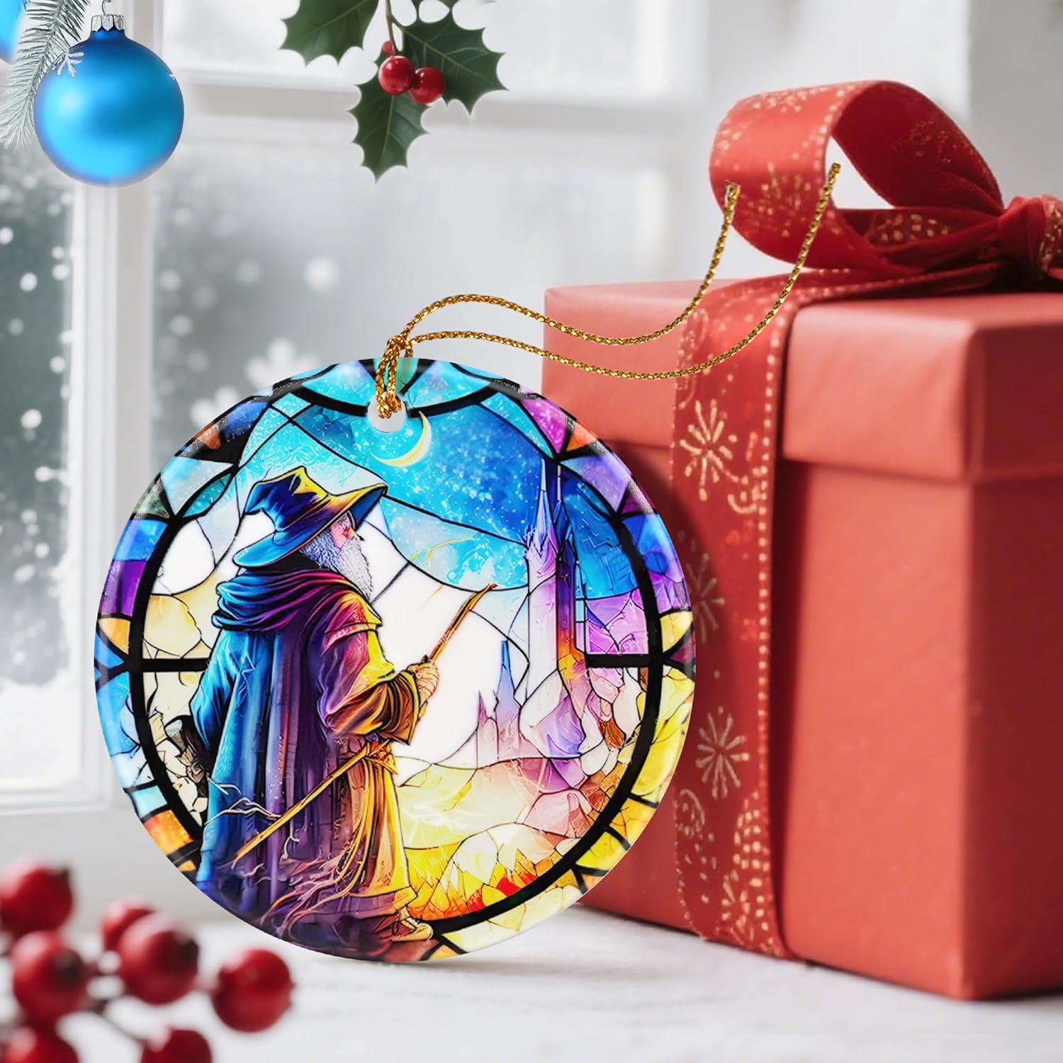 Christmas Ornaments, Dodosky 2.8in Ceramic Hanging Ornament, Xmas Decor, Christmas Tree Ornaments, Xmas Decorations for Tree, Holiday Ornament, Gift Ideas, Gifts for Women Men Friends - Image 6