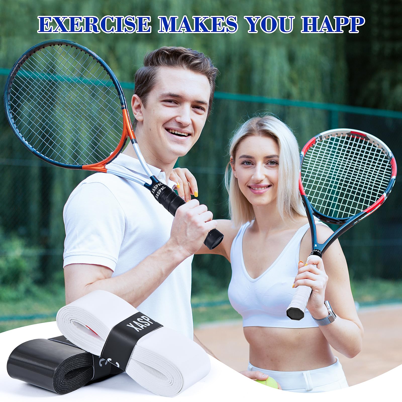 Paquete de 6 cintas de agarre de raqueta de tenis de alto rendimiento, cinta antideslizante para agarre de raqueta de tenis, agarre de raqueta de tenis, agarre súper absorbente de sensación