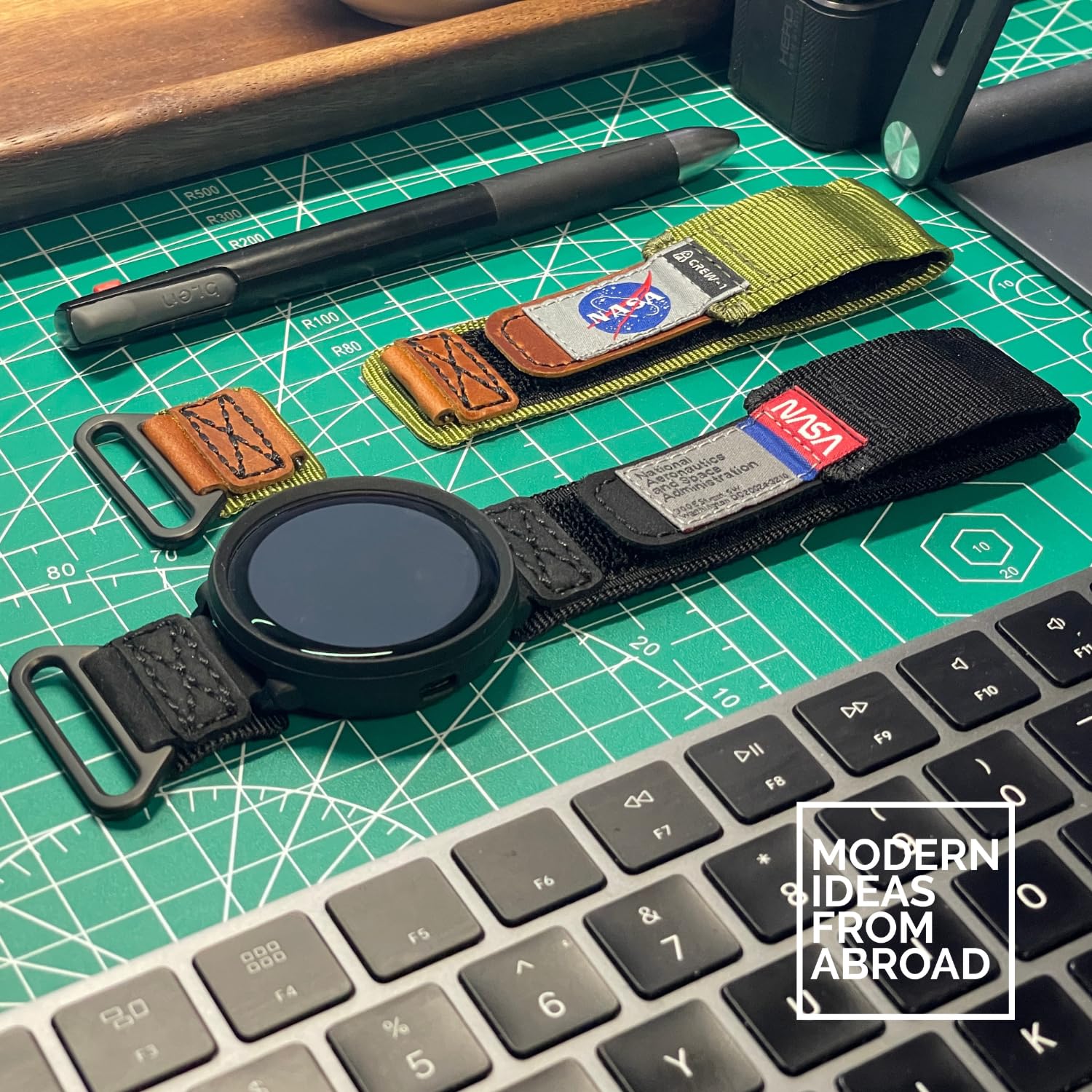 Made for Galaxy Watch 6/5 Band, NASA Licensed Rugged Nylon Leather Sports Strap With Woven Loop Design For 20mm Watch Bands - Image 3