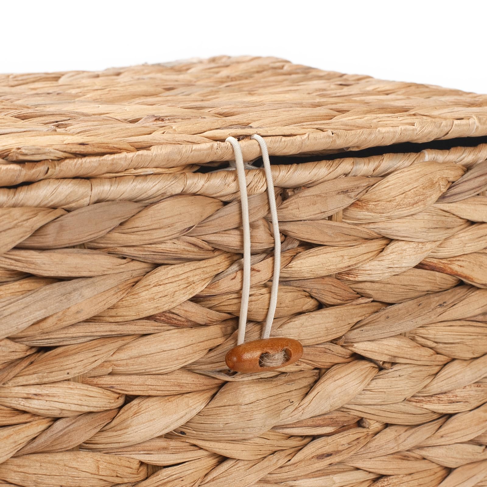 XIMISISE Confezione da 3 cesti portaoggetti in vimini con coperchio, cestini in giacinto d'acqua, cesti intrecciati per Shlef, scatole decorative per organizzare