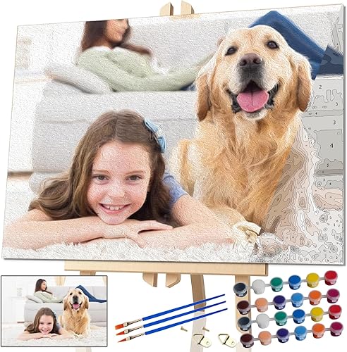 EGUEGU Kit de pintura personalizada por números para adultos pintura personalizada por números juego de pintura para principiantes regalo para