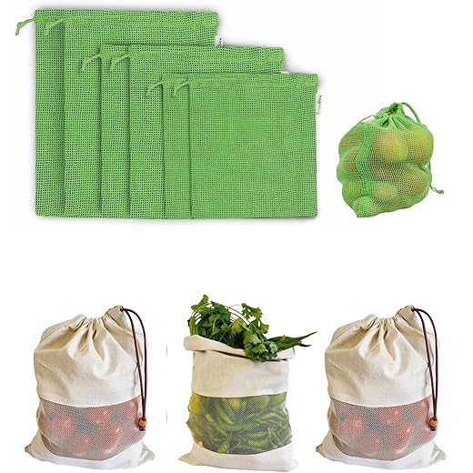 Cotton Vegetable Bags Pack of 12