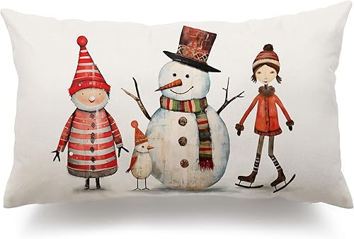 DFXSZ Fundas de almohada navideñas de 12 x 20 pulgadas, decoración de árbol de Navidad, color negro, decoración familiar de invierno para el sofá