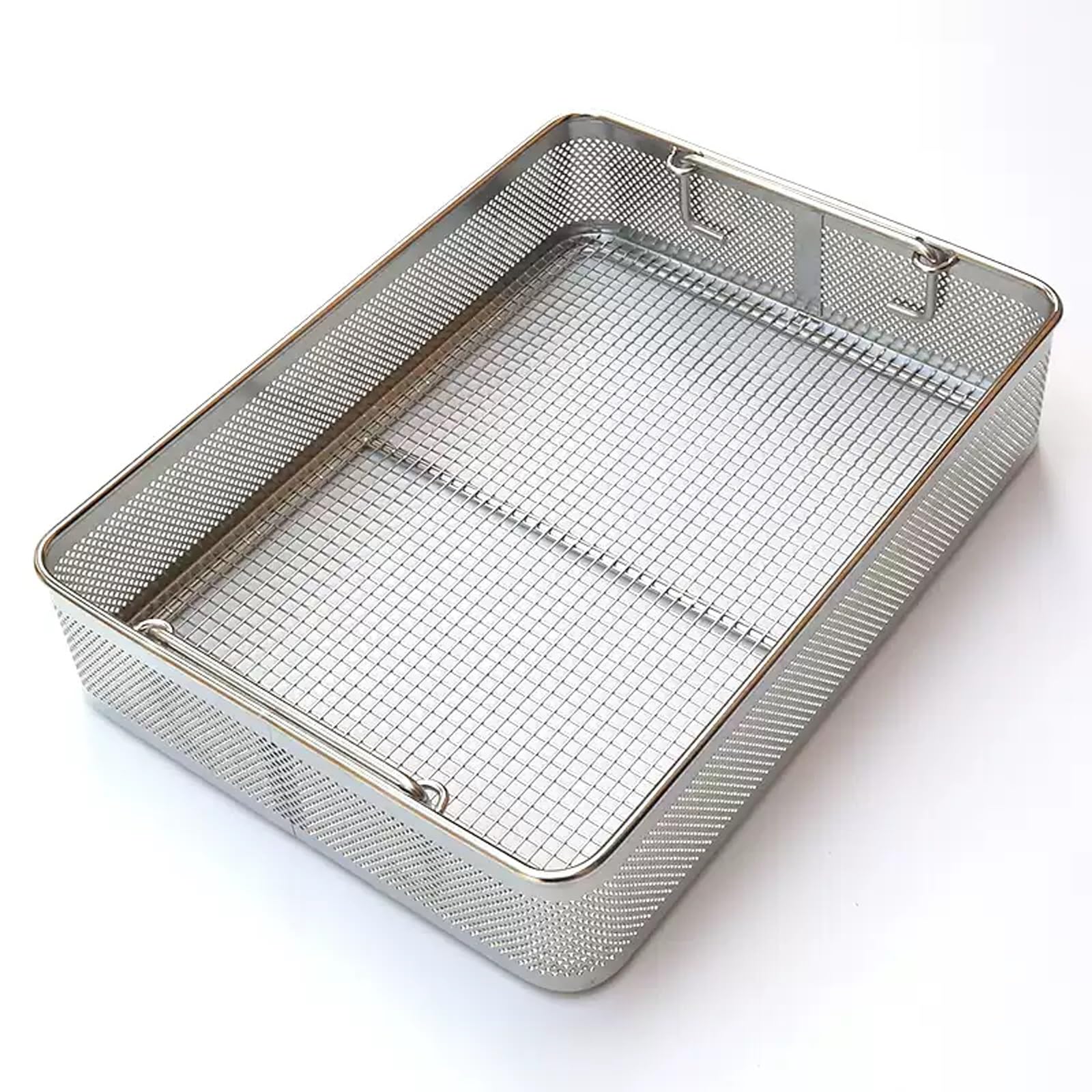 Cesta de Desinfección de Acero Inoxidable for Instrumental Médico | Fácil de Limpiar,Ideal for Guardar Instrumental Quirúrgico,Médico y Odontológico(40x25cm/15.7x9.8in,1PCS)