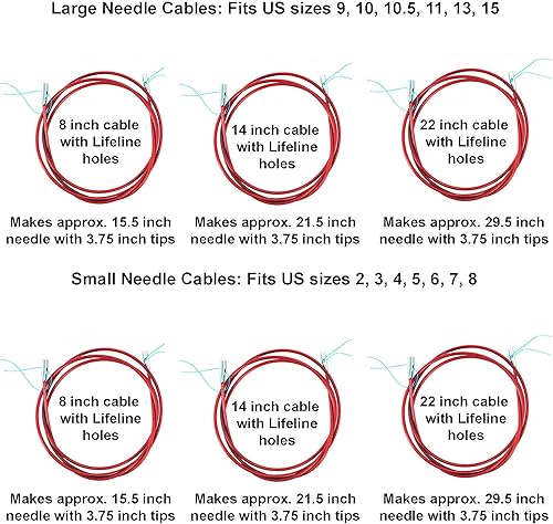 Miniatura 4 de ChiaoGoo Twist Red Lace 7400-C Juego completo de agujas de tejer circulares intercambiables de 4 pulgadas, tamaños US 2, 3, 4, 5, 6, 7, 8, 9, 10,