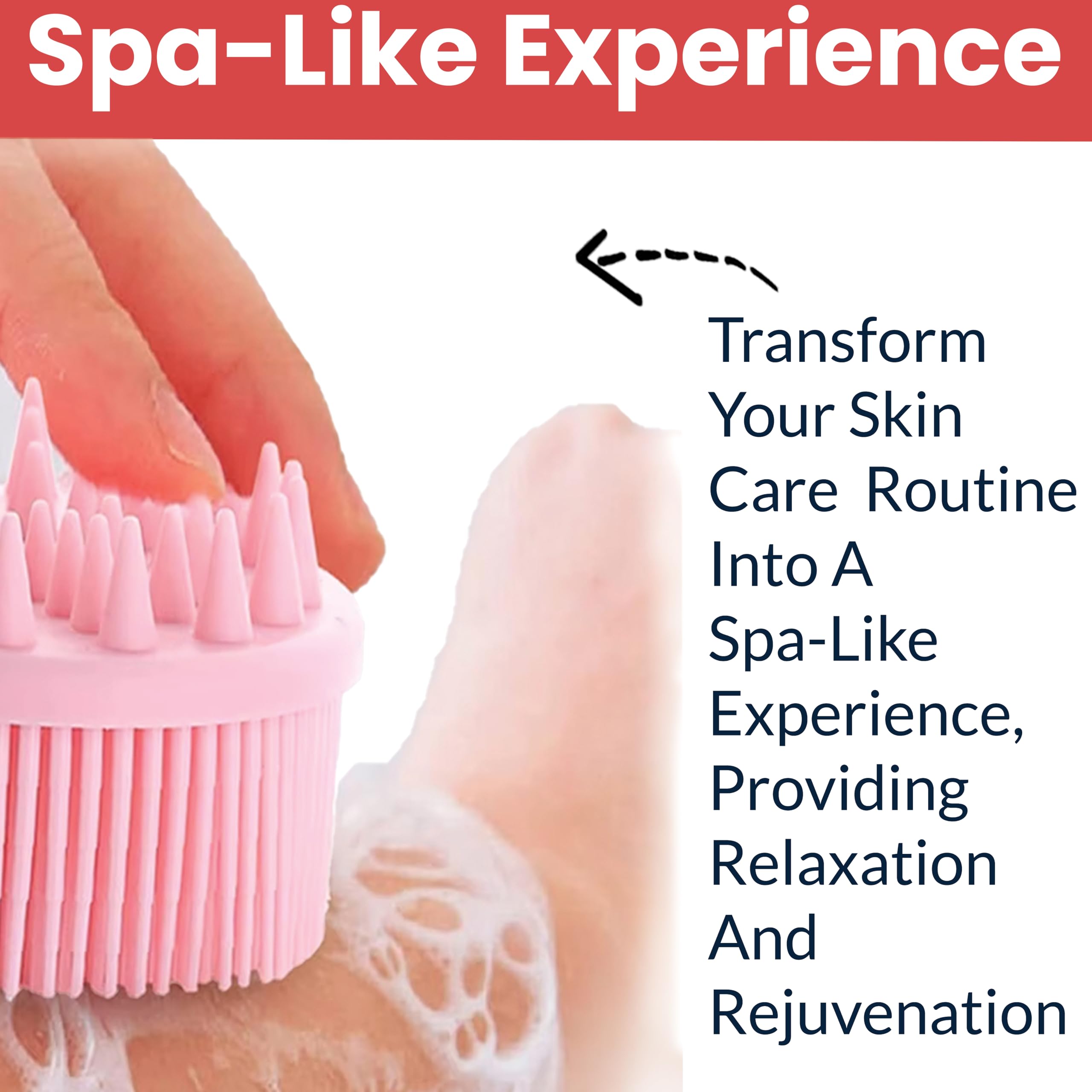 TEMPERIA (1 pcs) Silicone Body Scrubber for Bathing - Exfoliator Bath Brush for Face & Body Wash - For Nourishing Cleaning & Exfoliating Skin - Lather Boosting Ergonomic No-Slip Handle for Men & Women (Random Colors) (MN01) - Image 8 thumbnail