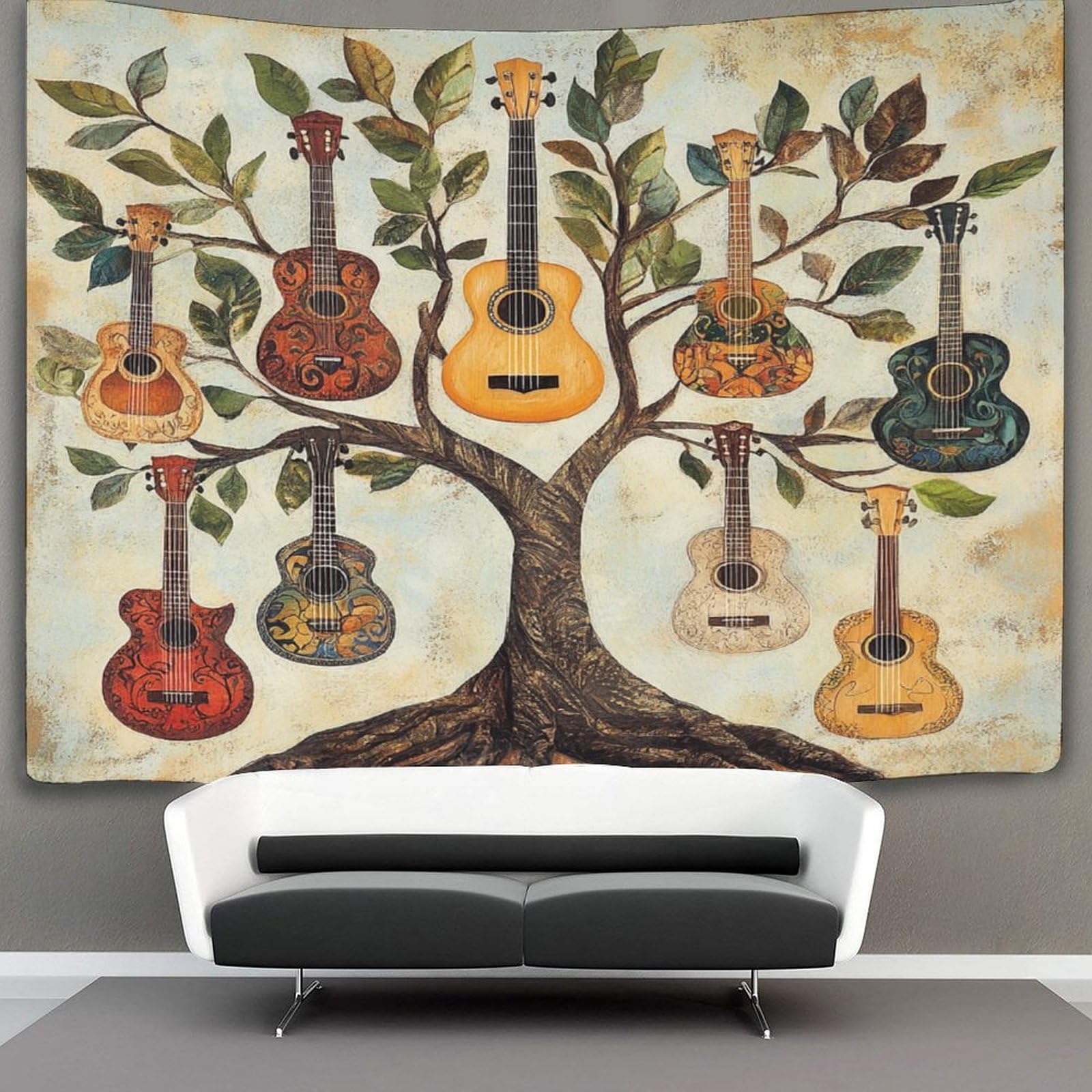 CTAMM Art Tree Tapestry for Bedroom,Different Types And Styles of Ukuleles Tapestries,Art Tapestries Wall Hanging Decoration for Living Room Bedroom & Dorm 70cmx100cm