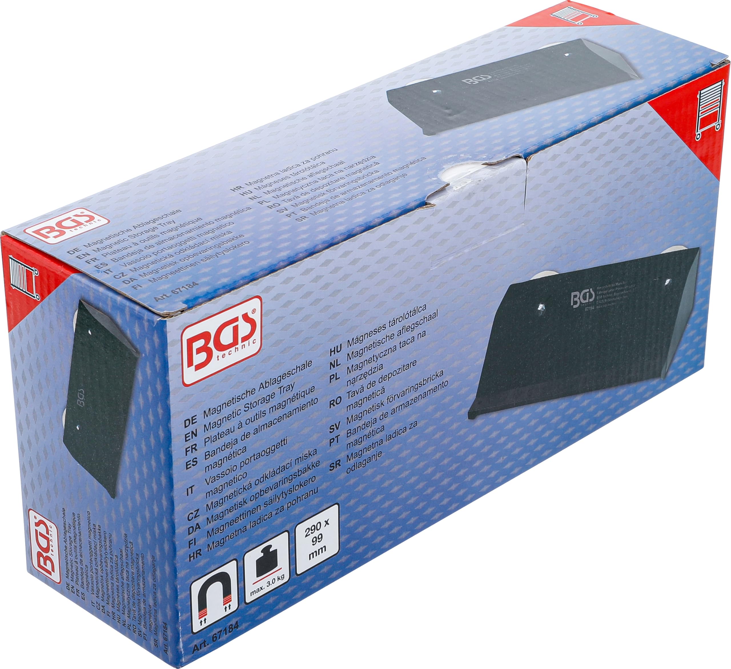 BGS 67184 | Bandeja de almacenamiento magnética | con soporte para destornillador