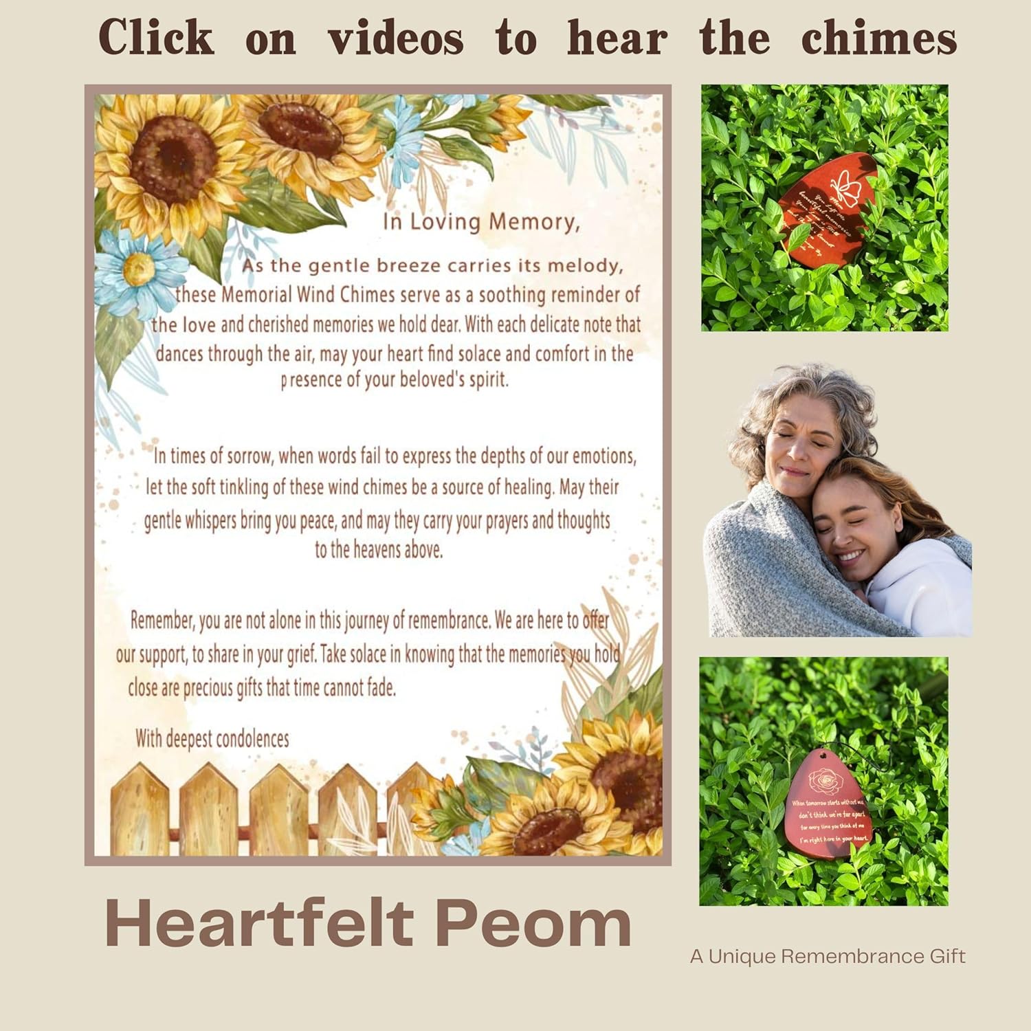 Memorial Wind Chimes for Loss of Mom - Sympathy Gifts, Bereavement Gifts in Memory of Loved One, 37" Purple - Image 6