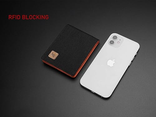 Miniatura 3 de Lanyani Cartera Minimalista de Tela con Doble Pliegue y Bloqueo RFID