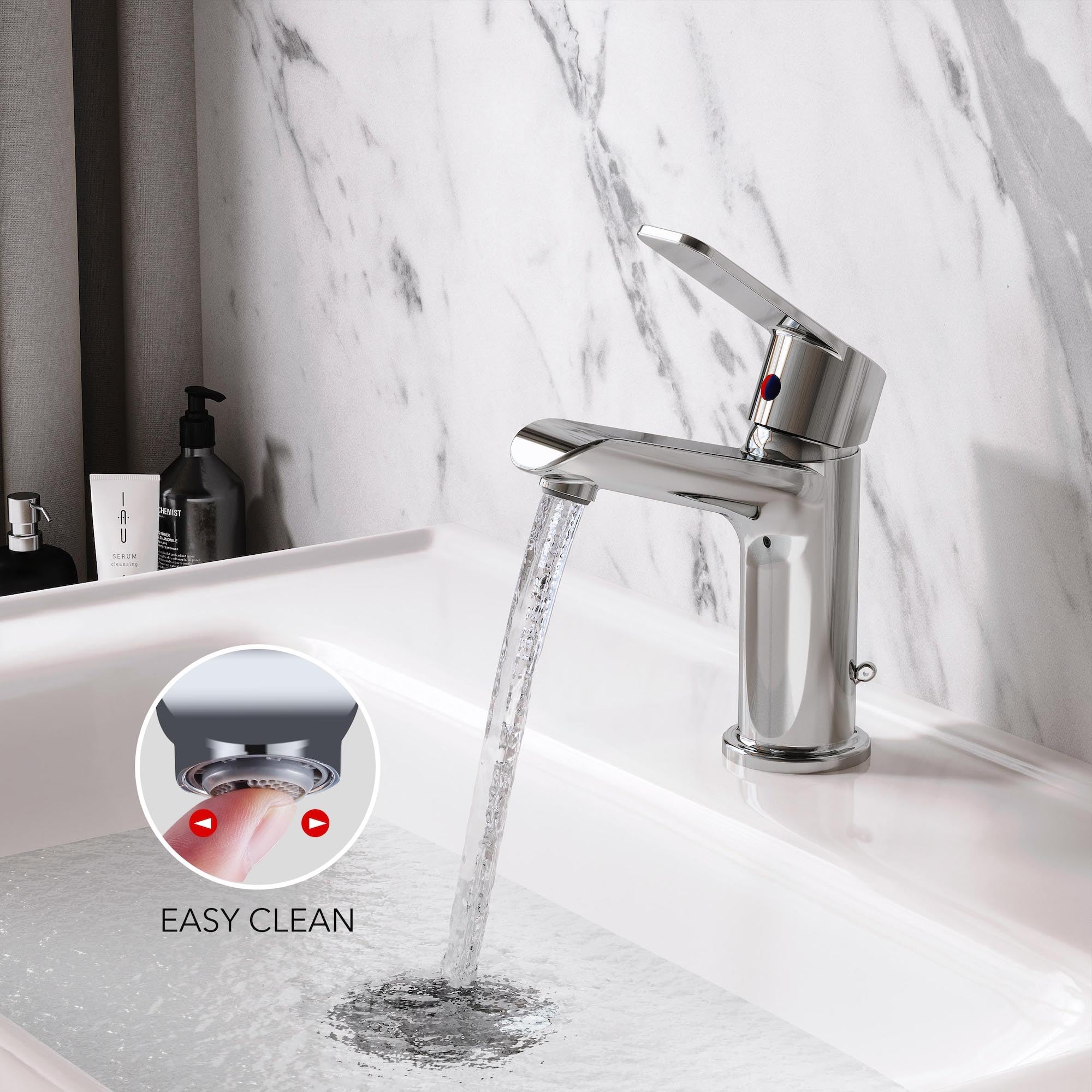 Miscelatore Lavabo Bagno Stile Vintage - Monocomando In Ottone Cromato Con Design Floreale - Foto 5