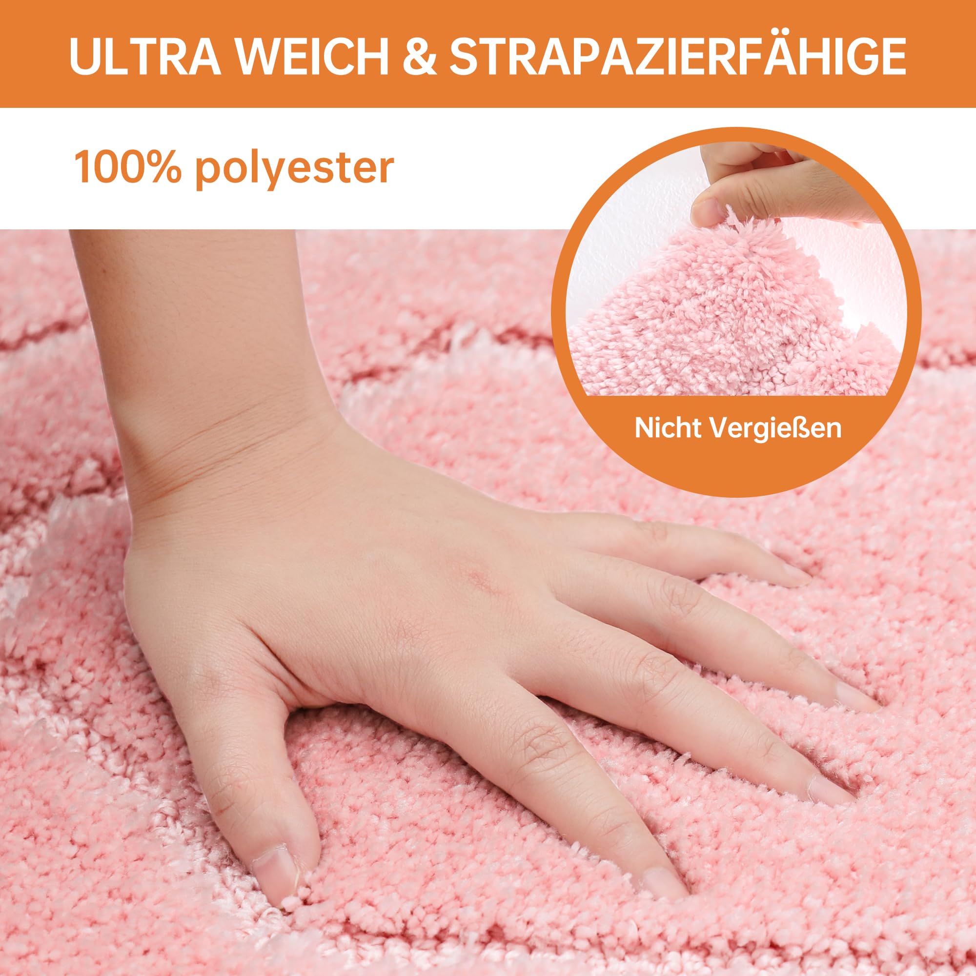 BEQHAUSE Badteppich 40x60cm - Rutschfeste Badematte Waschbar