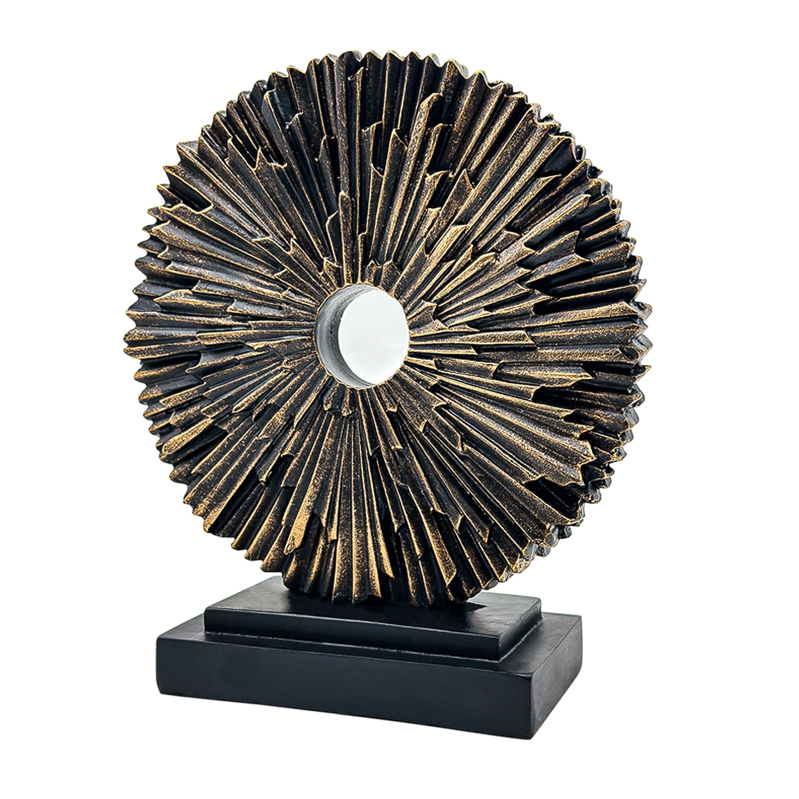 Abstract Statue for Home Decor,Office Desk Sculpture for Men,Creative Round Line Ornament for Bookshelf,Modern Decorative Sculpture,Bedroom,Livngroom,Table(Black)
