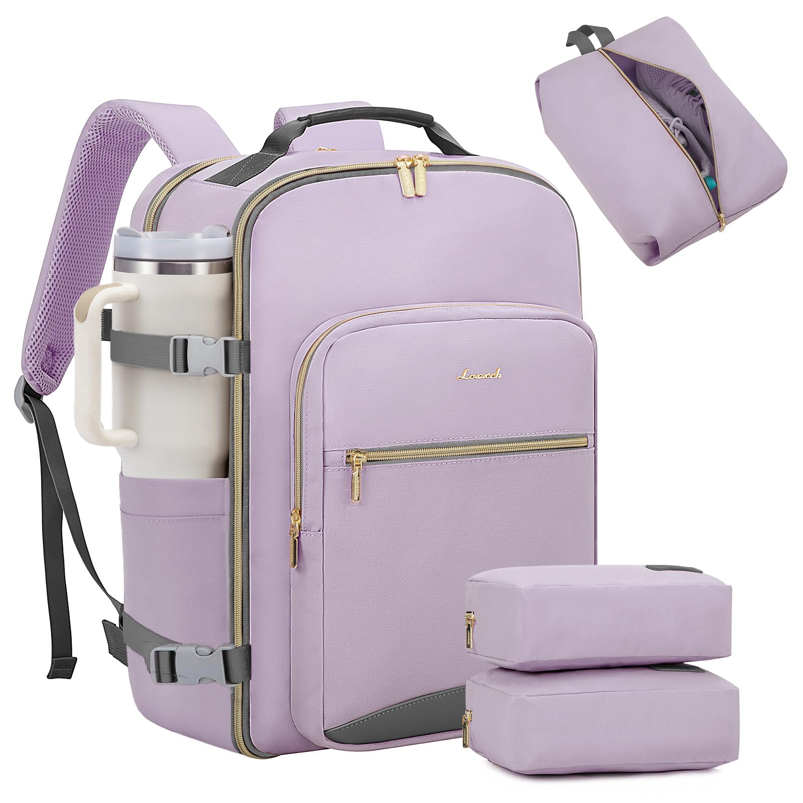 LOVEVOOK 40L Large Travel Backpack for Women Men, 17 Inch Carry on Backpack for Traveling on Airplane, Personal Item Travel Bag Airline Approved,