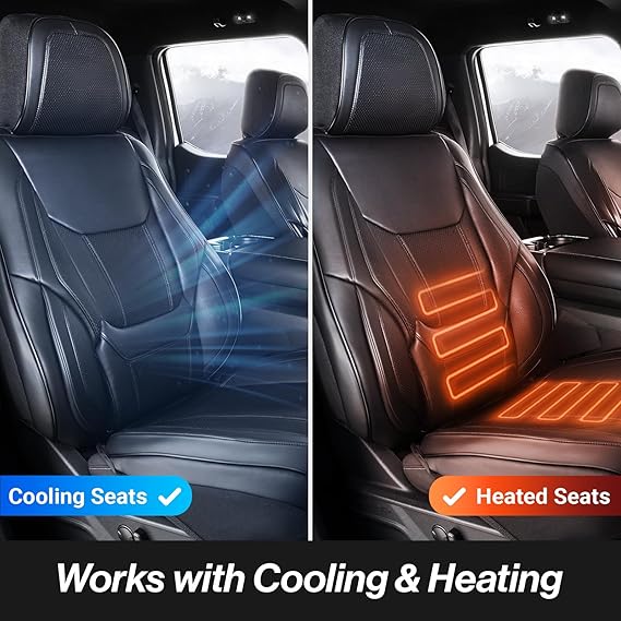 Coverland Custom Car Seat Covers Compatible with 2021-2026 Volkswagen ID.4 Bucket Seats - Premium Leather Non-Slip Memory Foam Waterproof Seat Cover Custom fit Interior Protector [Full Set-Black]