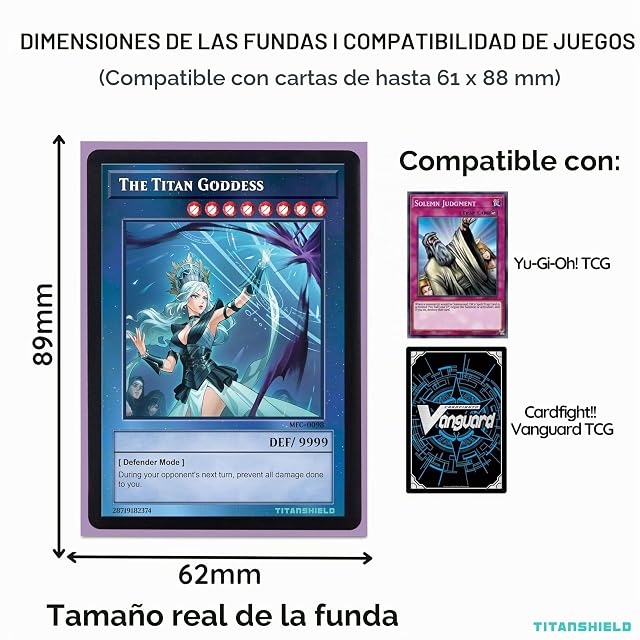 Foto 4 de 5 de TitanShield Premium Lavanda 150 Fundas Tamaño Japonés Fundas para Cartas Protector de Mazo Compatible…