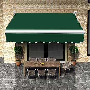 Patio Awning, Electric Window Door Retractable Awning Outdoor Canopy w/Remote Control & Manual Crank Handle, Automatic Sunshade Shelter for Home/Commercial,118x59in