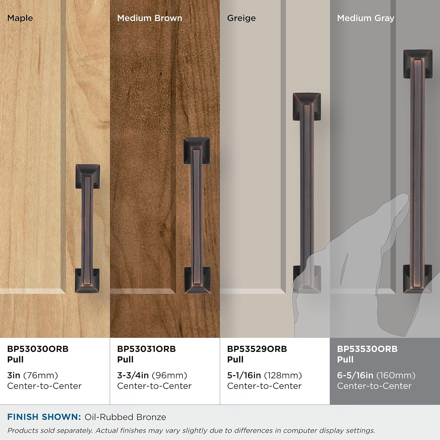 Amerock | Cabinet Pull | Oil Rubbed Bronze | 6-5/16 inch (160 mm) Center to Center | Mulholland | 1 Pack | Drawer Pull | Drawer Handle | Cabinet Hardware