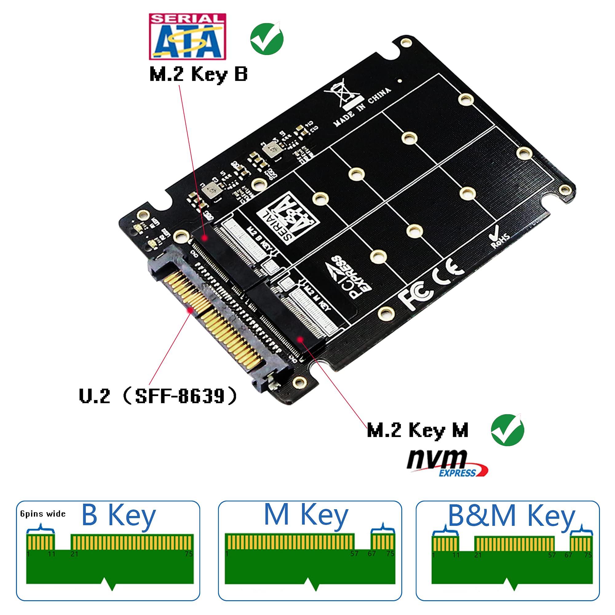 Amazon | CERRXIAN SFF-8639 NVME U.2 から NGFF M.2 M キー & B キー