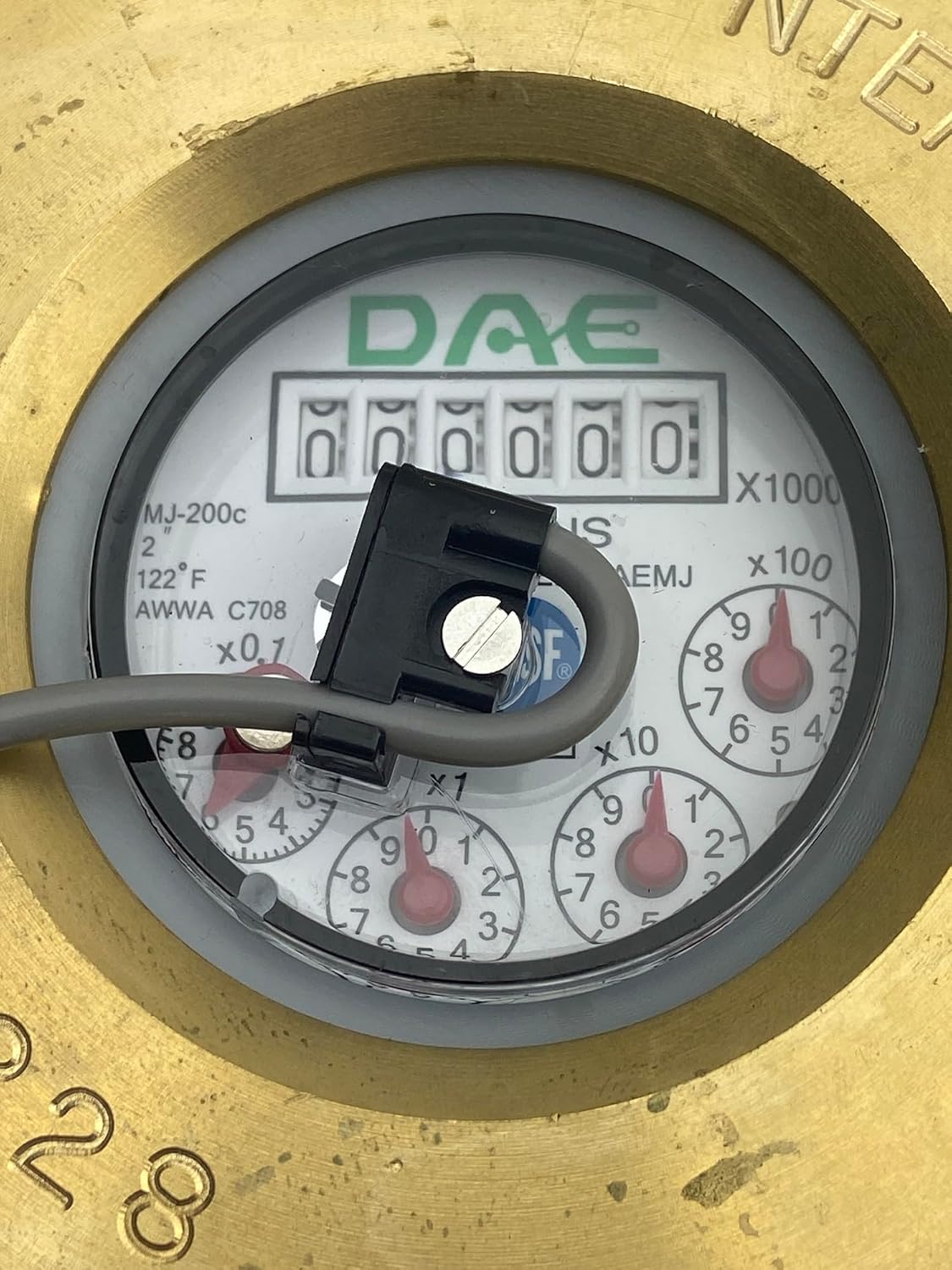 DAE MJ-200c 2" NTEP, IP68, NSF61 Non Lead Potable Water Meter, Pulse Output + Couplings, Gallons