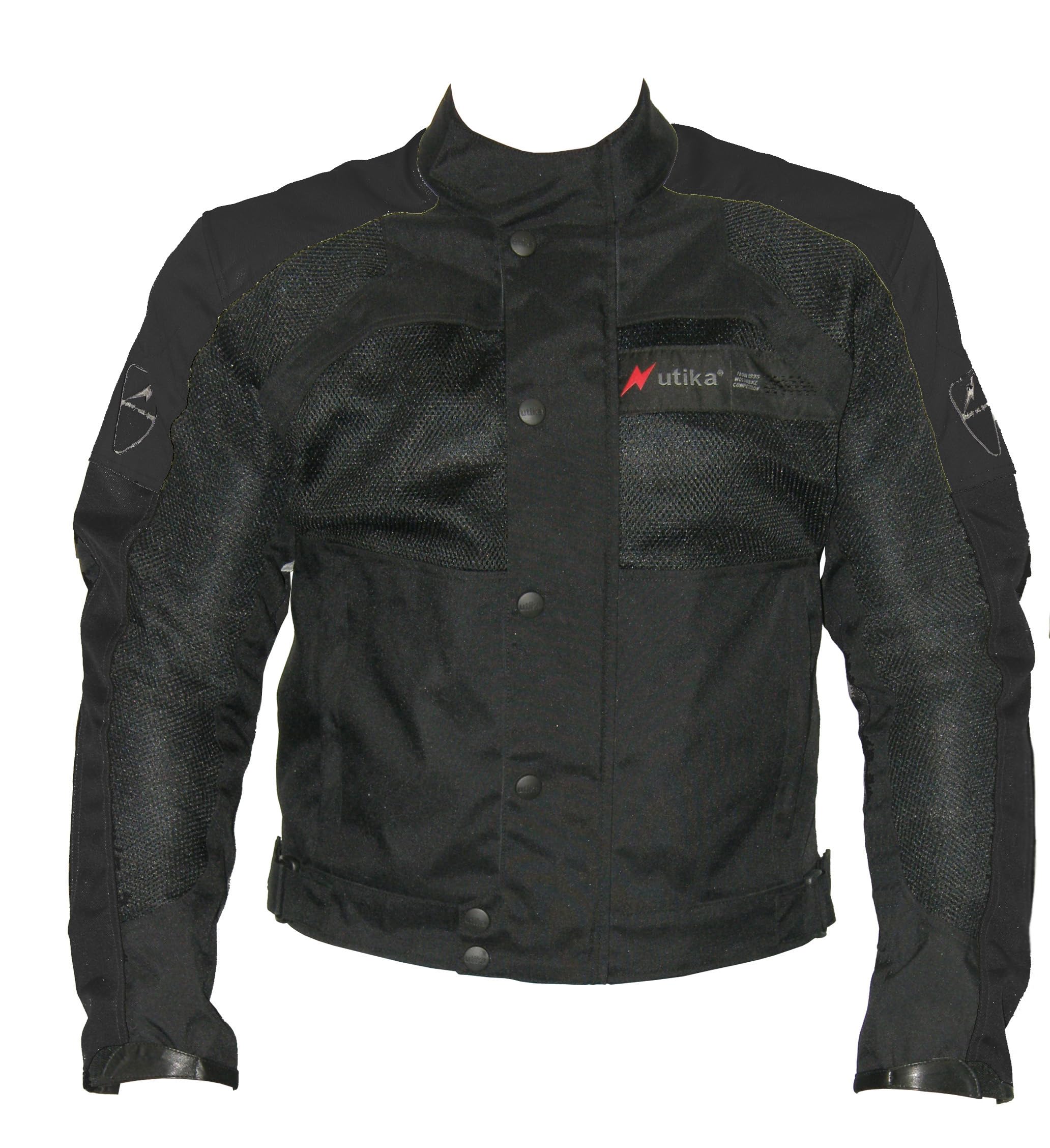 RBR Maxdura Motorradjacke für den Sommer, hitzebeständig, mit abnehmbaren Protektoren, zugelassen, Größe M, Schwarz, M