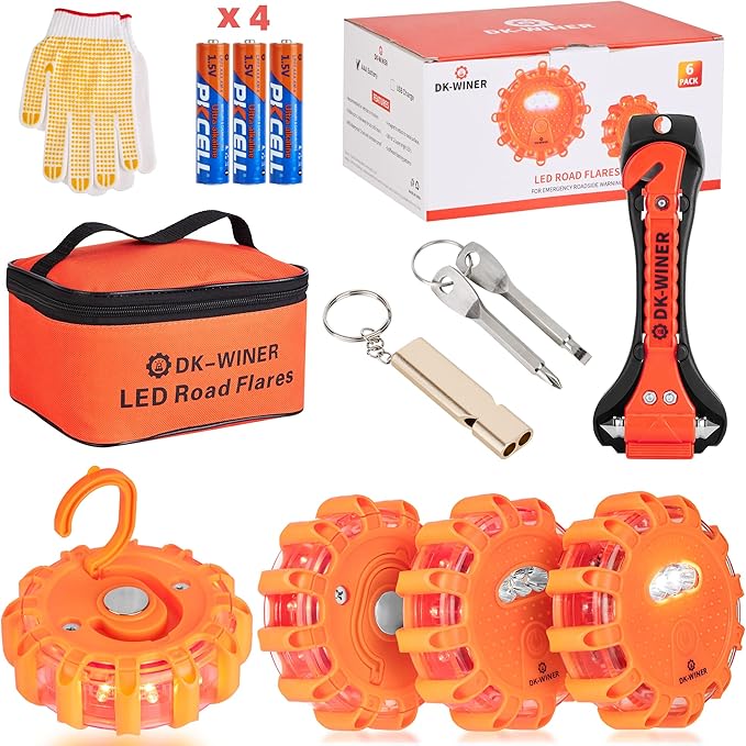 DKWINER LED Road Flares roadside emergency car kit