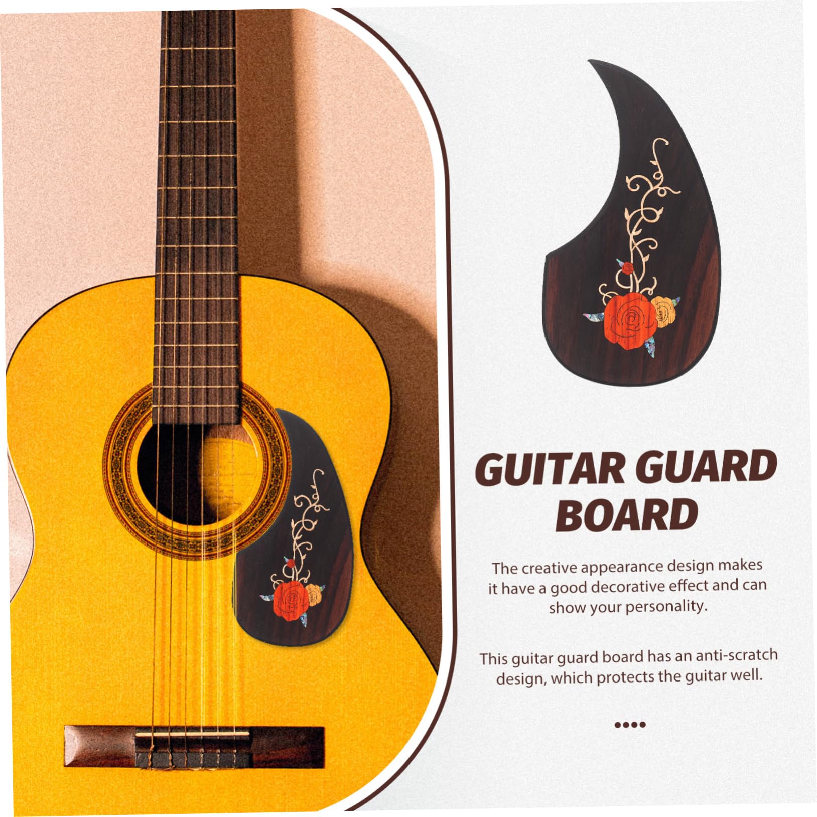 4 Uds Golpeador De Guitarra Eleguitar Guitarra Rosa Pegatinas Pastillas De Guitarra Golpeador Acústico Material Púas De Guitarra Para Guitarra Eléctrica Pegatinas Para Guitarra