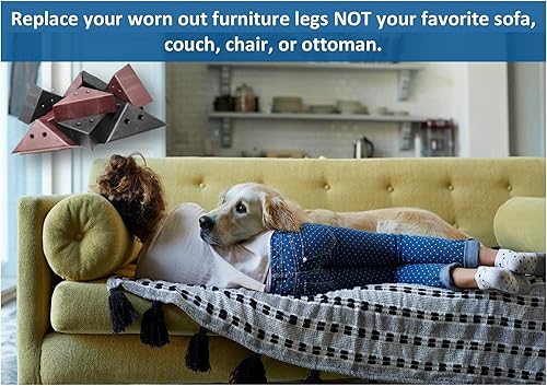 Miniatura 7 de Muebles triángulos de plástico de 3 pulgadas patas esquineras marrones sofá silla otomana 1 pata