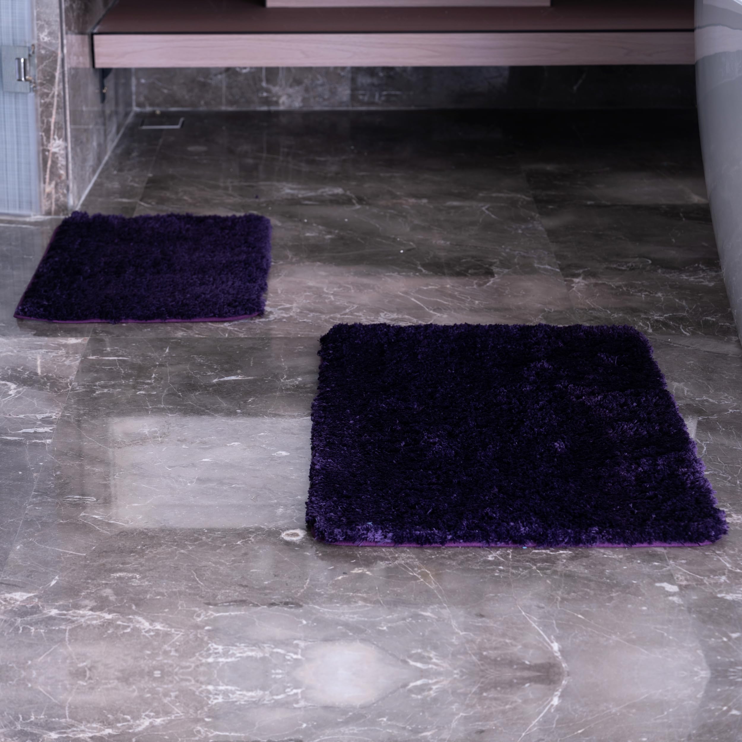 3-teiliges Luxus-Badezimmerteppich-Set mit U-förmigem WC-Vorleger, rutschfeste Gummiunterseite, dicker flauschiger Mikrofaser-Plüsch, Wasseraufnahme, schnell trocknend, ultraweich, Badematten