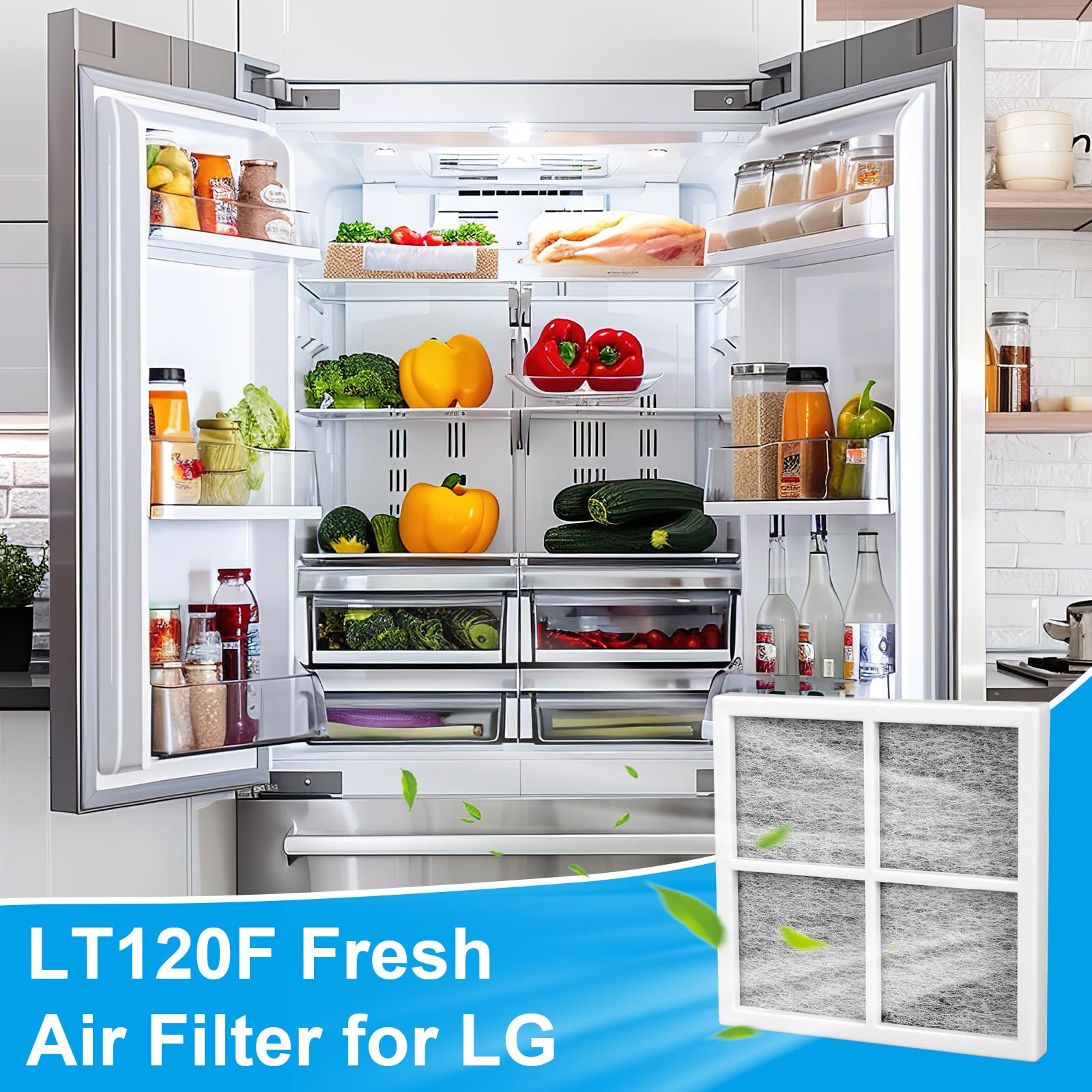 6szt Wymienny Filtr Powietrza do Lodówki Kompatybilny z LG LT120F LFX25991ST LSC22991ST itp, dla Kenmore Elite 46-9918 469918 9918 Zastępuje ADQ73214404 ADQ73214403 ADQ73214402 ADQ73334008