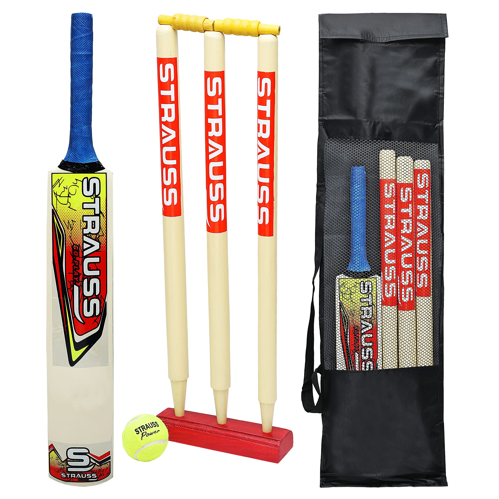 Strauss Cricket Kit |Popular Willow Cricket Bat +3 Stumps +Holder +1 Ball +Carry Bag |Complete Junior Cricket Kit |Youth Cricket Gear for Practice and Matches |Cricket Set for Kids and Juniors |Size 0 (B097YM595K) Amazon Price History, Amazon Price Tracker