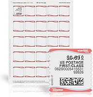 NetStamps Printable USPS Postage Stamps: Print at Home with Stamps.com, Inkjet & Laser Compatible, 50 Sheets Blank Labels