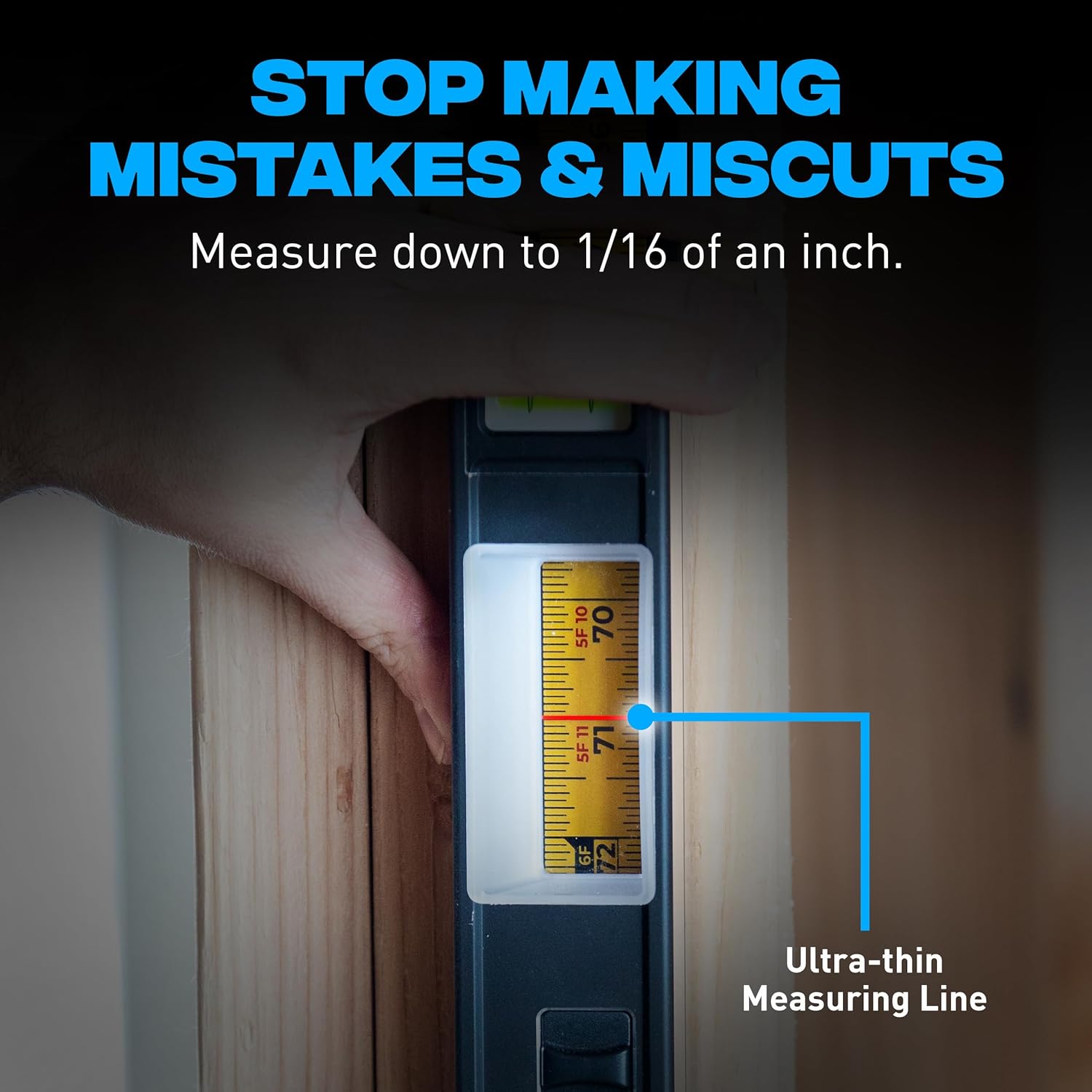 OX Pro 53"-96" Speedframe Measuring Extendable Level with Twin-Rail Extension - Integrated Scale Window - 5 Vials - Scribing Edge