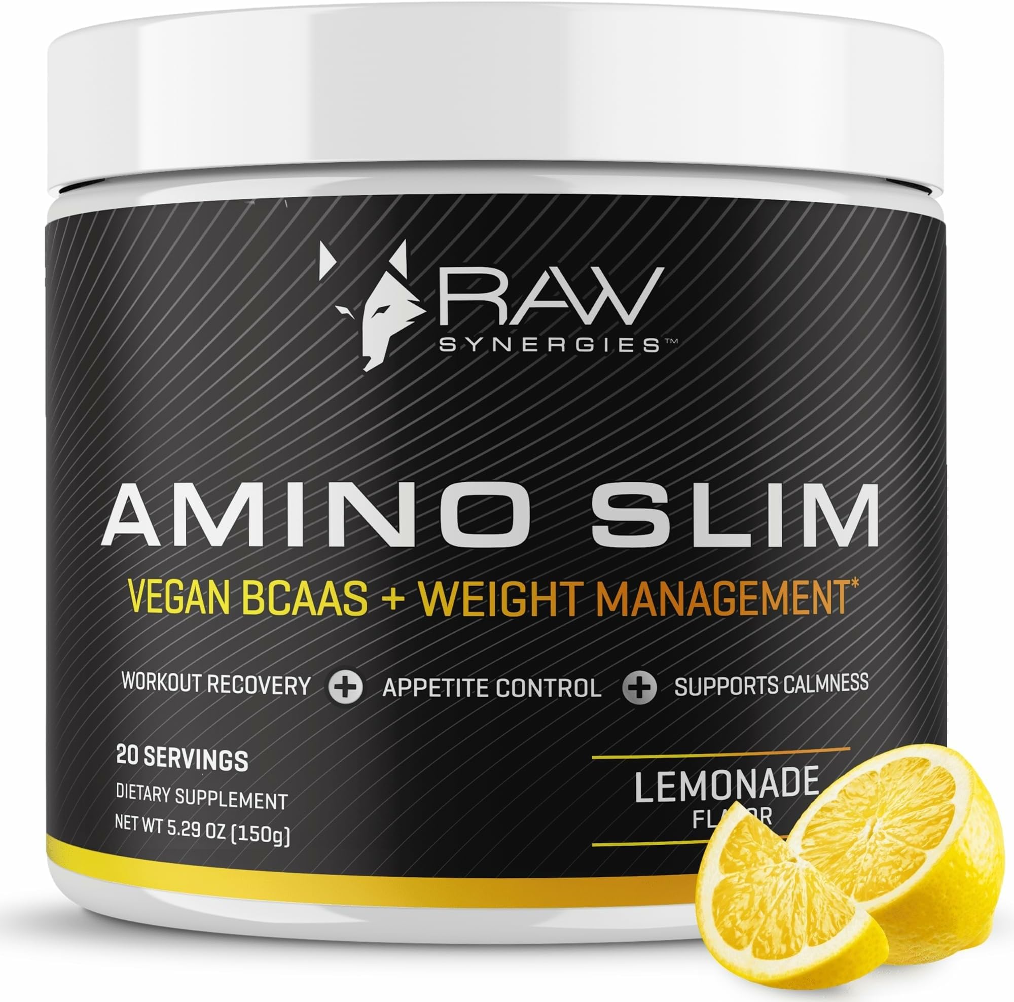 Amino Slim - Active Lifestyle Supplement for Metabolic & Mindful Eating Support - Muscle & Energy Support - Sugar-Free & Vegan - Lemonade - 20 Servings