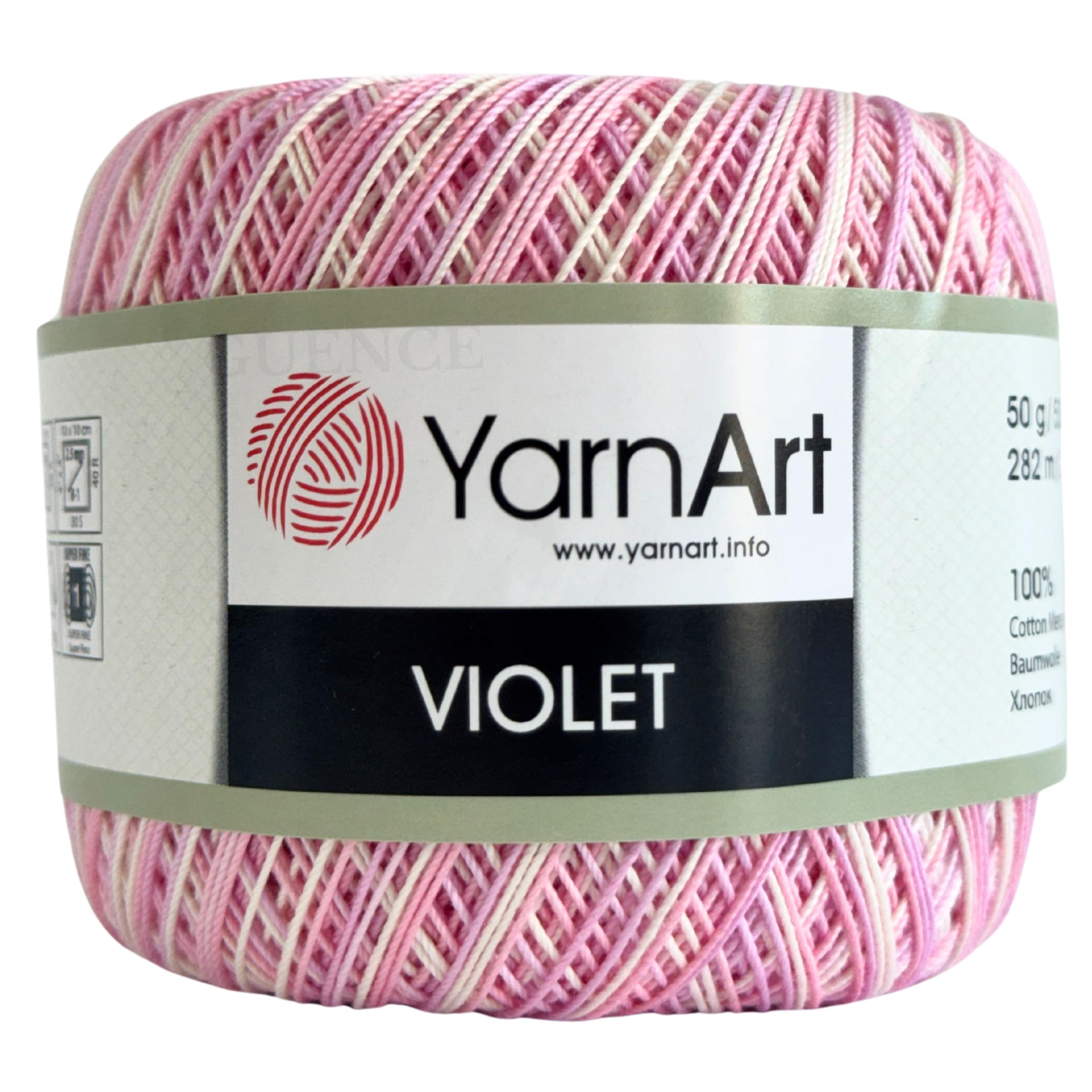 YarnArt Violet – 100% Mercerized Cotton Crochet & Knitting Yarn – Soft & Durable Lace Thread for Embroidery, Doilies & DIY Crafts – 1 Skein (50g, 282m) (Melange - 3051)
