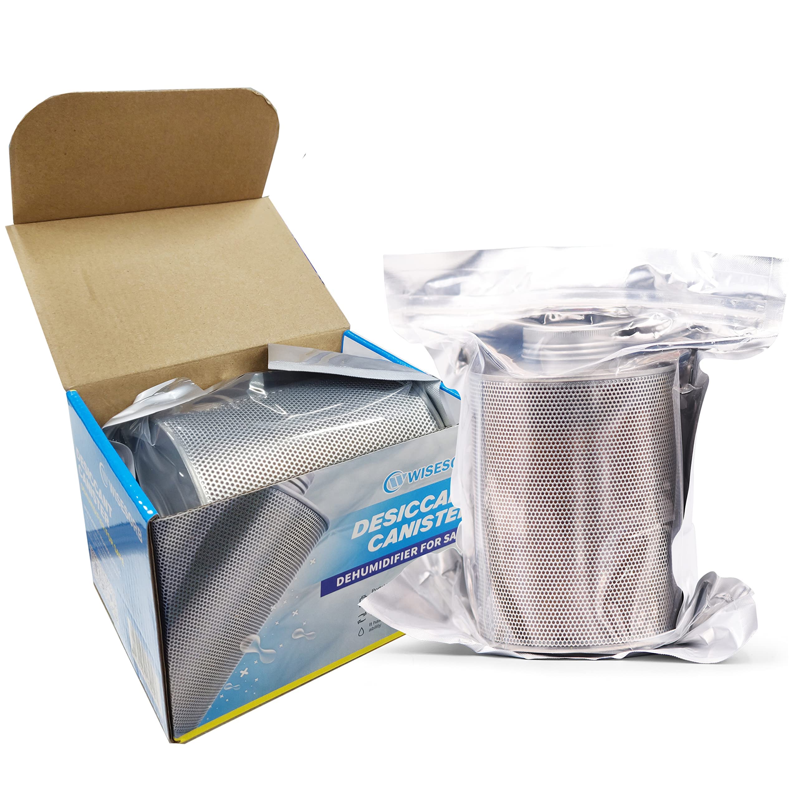 Wisesorb Paquete de 3 deshumidificadores seguros para armas, 750 gramos, deshumidificador desecante reutilizable, recargable, 1.5 libras, indicativo de gel de sílice naranja a verde, paquete de 3