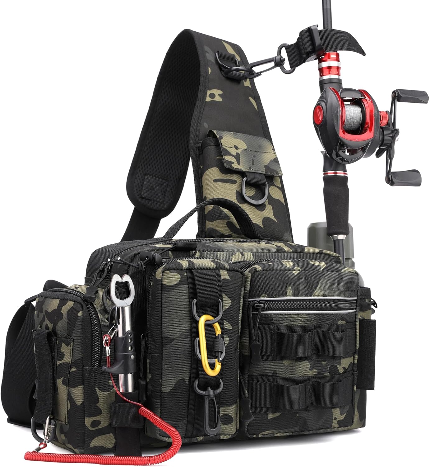 Fishing Tackle Storage Bag – Sling Waist Pack with Adjustable Widen Shoulder Straps, 12 Compartments for Fishing Gear, Lures, Hooks & Accessories Durable & Lightweight, Camouflage Green Fishing Tackle Storage Bag – Sling Waist Pack with Adjustable Widen Shoulder Straps, 12 Compartments for Fishing Gear, Lures, Hooks & Accessories Durable & Lightweight, Camouflage Green