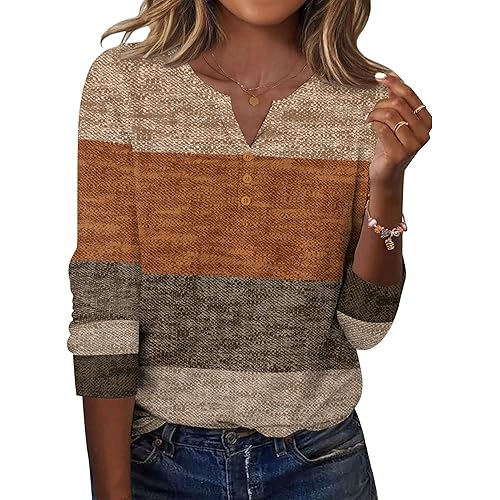 Zeagoo Long Sleeve Shirts for Women Casual V Neck Fall Tops Dressy Summer Work Blouses Clothes