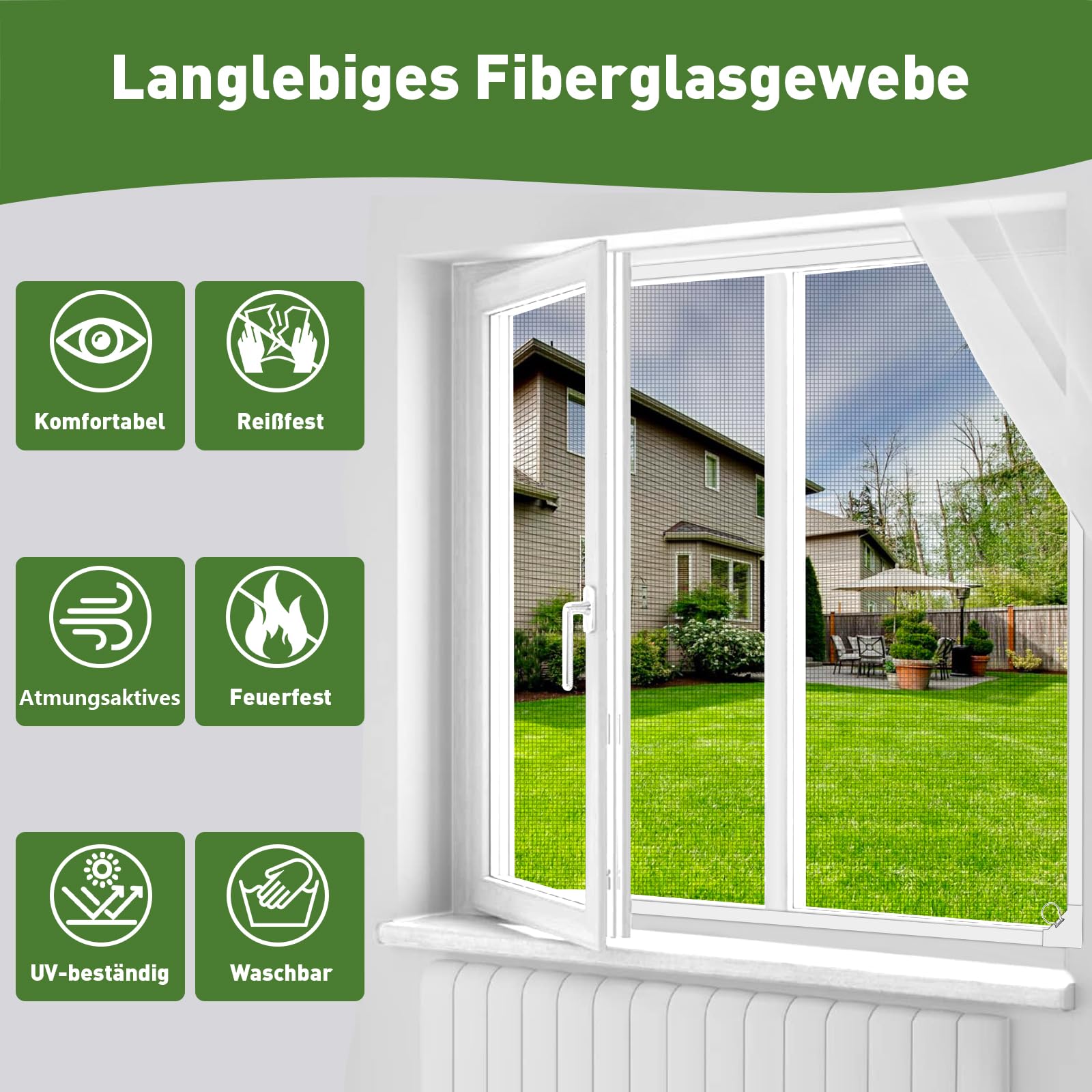 Fliegengitter Fenster Magnet, DIY 120x130 cm Insektenschutz Fenster mit verstärktem Glasfaser-Mesh, Robust & Langlebig, Einfache Montage ohne Bohren, Fliegengitter mit Magnetrahmen (Grau)