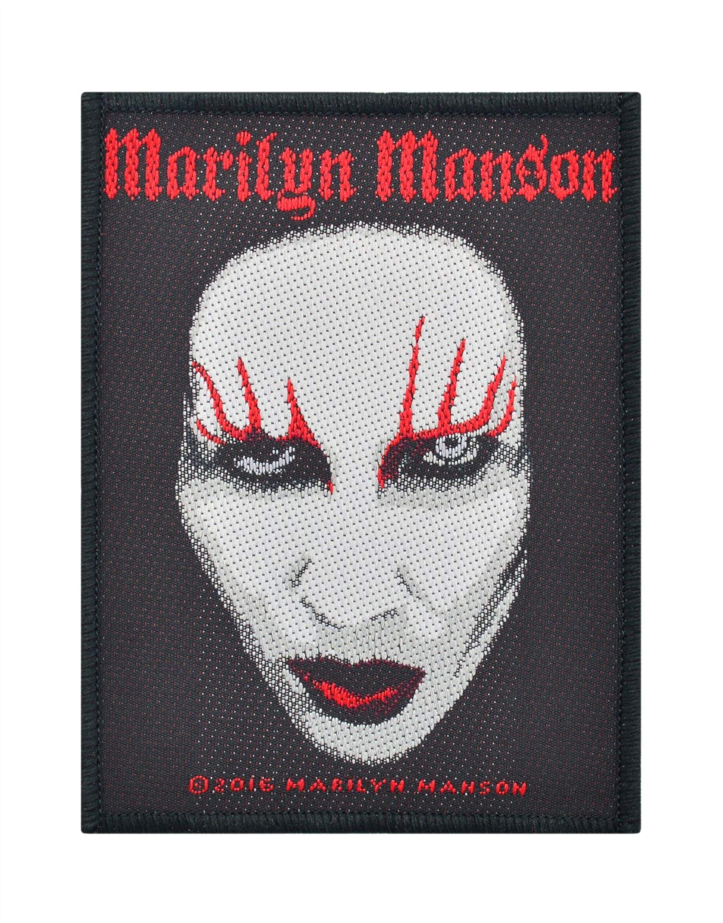 Marilyn Manson - Woven Patch - Black - 10 cm x 10 cm
